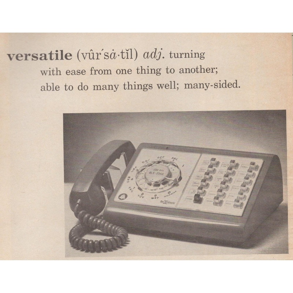 Vintage 1961 Bell Telephone System Print Ad Mid Century Modern Office Decor